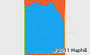 Political Simple Map of ZIP code 74469