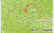 Physical 3D Map of ZIP codes starting with 745