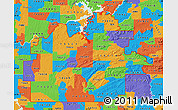 Political Map of ZIP codes starting with 745