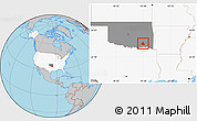 Gray Location Map of ZIP code 74523, highlighted country, highlighted state