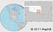 Gray Location Map of ZIP code 74523, highlighted state