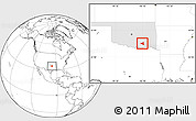 Blank Location Map of ZIP code 74525, highlighted state