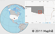 Gray Location Map of ZIP code 74525, highlighted country, highlighted state