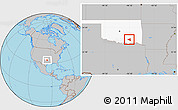 Gray Location Map of ZIP code 74525, highlighted state