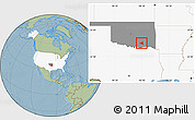 Savanna Style Location Map of ZIP code 74525, highlighted country, highlighted state, hill shading