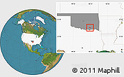 Satellite Location Map of ZIP code 74533, highlighted country, highlighted state