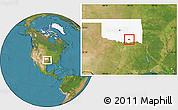 Satellite Location Map of ZIP code 74533, highlighted state