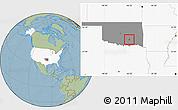 Savanna Style Location Map of ZIP code 74534, highlighted country, highlighted state, hill shading