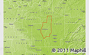 Physical Map of ZIP code 74534