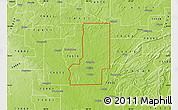 Physical Map of ZIP code 74538
