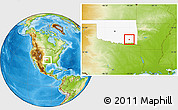 Physical Location Map of ZIP code 74543, highlighted state