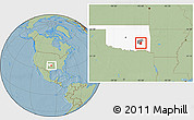 Savanna Style Location Map of ZIP code 74547, highlighted county, highlighted state, hill shading