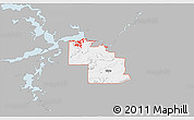 Gray 3D Map of ZIP code 74552, single color outside
