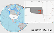 Gray Location Map of ZIP code 74553, highlighted country, highlighted state