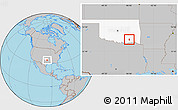 Gray Location Map of ZIP code 74555, highlighted state