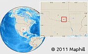 Shaded Relief Location Map of ZIP code 74555