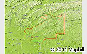 Physical Map of ZIP code 74562
