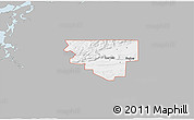 Gray 3D Map of ZIP code 74563, single color outside