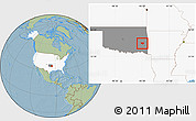 Savanna Style Location Map of ZIP code 74563, highlighted country, highlighted state, hill shading