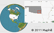 Satellite Location Map of ZIP code 74567, highlighted country, highlighted state