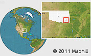 Satellite Location Map of ZIP code 74567, highlighted state