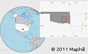 Gray Location Map of ZIP code 74570, highlighted country, highlighted state