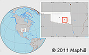 Gray Location Map of ZIP code 74570, highlighted state