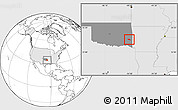 Blank Location Map of ZIP code 74571, highlighted country, highlighted state