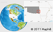 Physical Location Map of ZIP code 74571, highlighted country, highlighted state