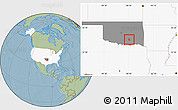 Savanna Style Location Map of ZIP code 74572, highlighted country, highlighted state, hill shading