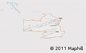 Silver Style 3D Map of ZIP code 74574, single color outside