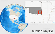 Shaded Relief Location Map of ZIP code 74574, highlighted country, highlighted state