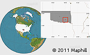 Satellite Location Map of ZIP code 74576, highlighted country, highlighted state