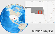 Shaded Relief Location Map of ZIP code 74576, highlighted country, highlighted state