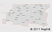 Silver Style 3D Map of ZIP codes starting with 746, single color outside