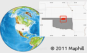 Physical Location Map of ZIP codes starting with 746, highlighted country, highlighted state