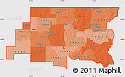 Political Shades Map of ZIP codes starting with 746, cropped outside