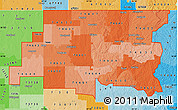 Political Shades Map of ZIP codes starting with 746