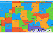 Political Simple Map of ZIP codes starting with 746