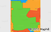 Political Simple Map of ZIP code 74604