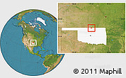 Satellite Location Map of ZIP code 74632, highlighted state