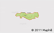 Physical 3D Map of ZIP code 74633, cropped outside
