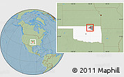 Savanna Style Location Map of ZIP code 74633, highlighted county, highlighted state, hill shading