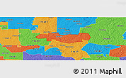 Political Panoramic Map of ZIP code 74633