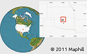 Satellite Location Map of ZIP code 74640, highlighted country, highlighted county