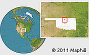 Satellite Location Map of ZIP code 74640, highlighted state