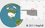 Satellite Location Map of ZIP code 74641, highlighted country, highlighted state