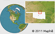 Satellite Location Map of ZIP code 74641, highlighted state