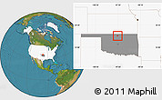 Satellite Location Map of ZIP code 74643, highlighted country, highlighted state