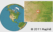 Satellite Location Map of ZIP code 74643, highlighted county